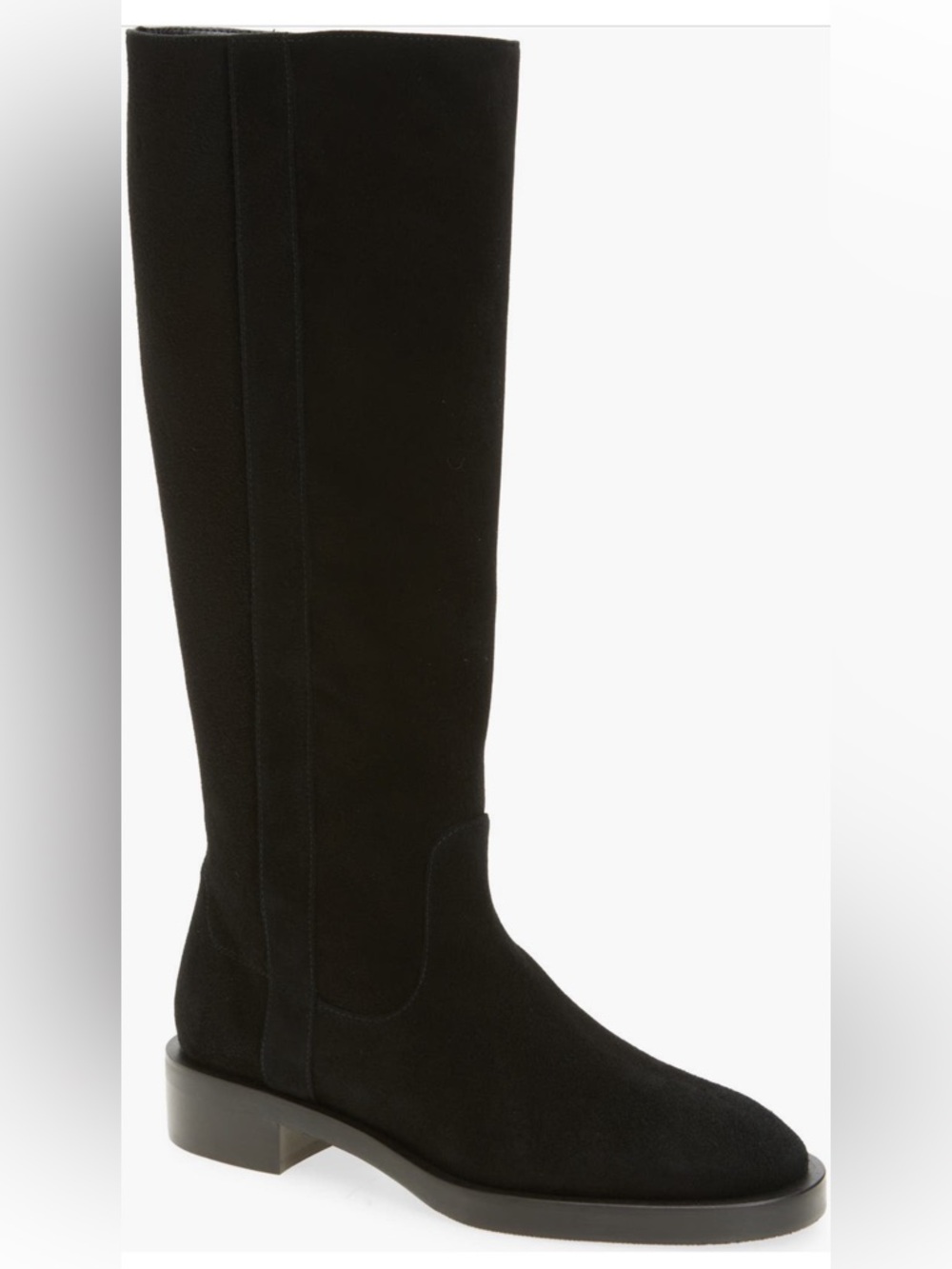 Stuart Weitzman Lenora Flat Knee High Boot Black Suede Sz 8 New